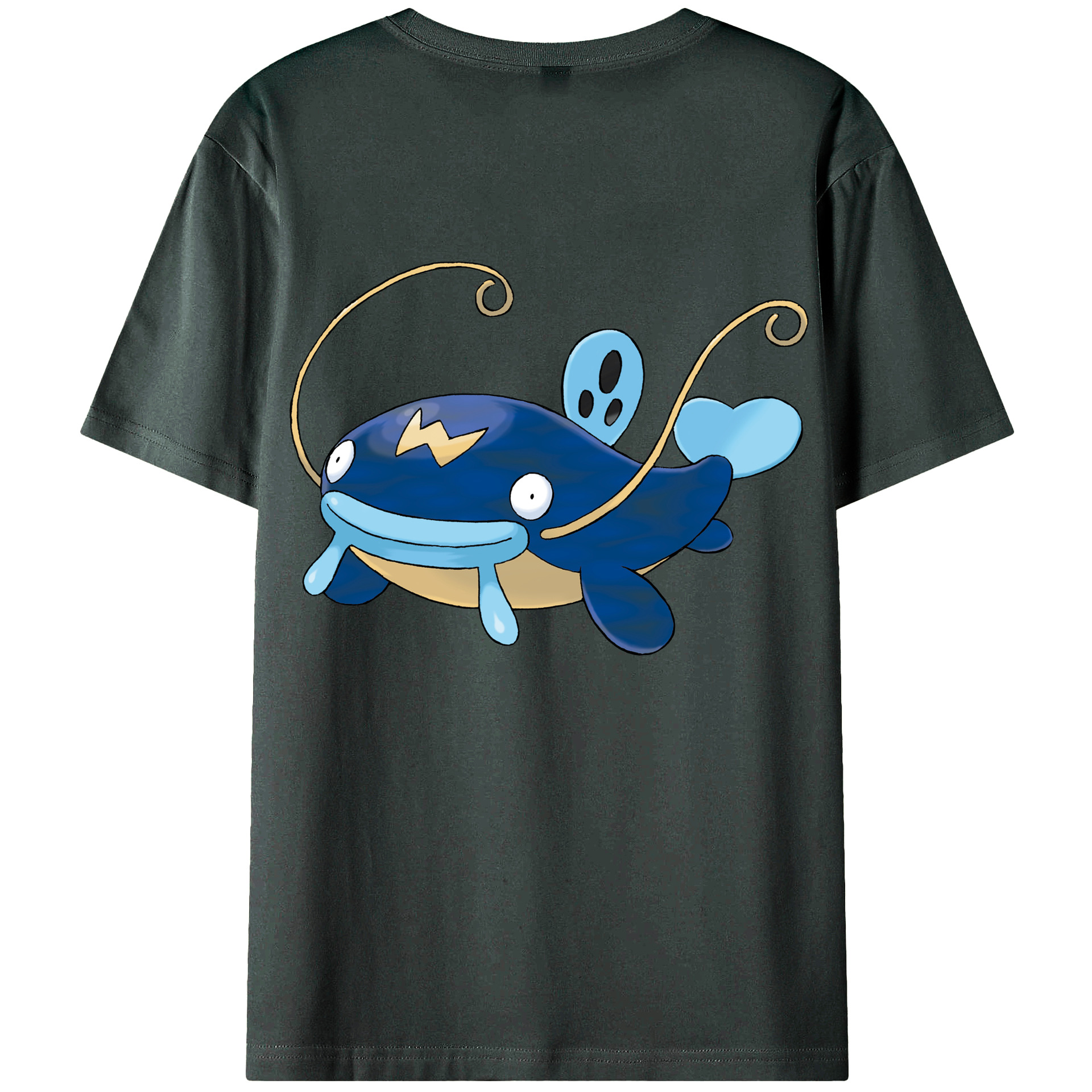 （画像用） ポケットモンスター Pokémon 綿100％ メンズ半袖Tシャツ（バックプリント） 通気性